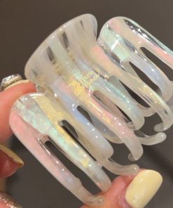 Korean Gradient Aurora Acetate Claw Clip - Medium Shark Hairpin for Back of Head, French Style Hair Accessory