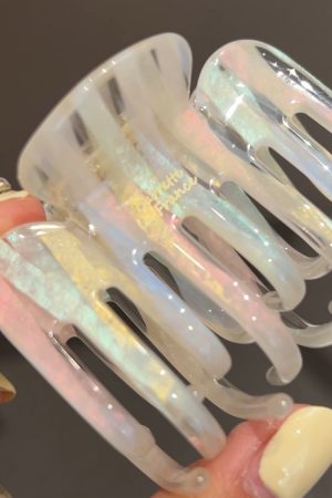 Korean Gradient Aurora Acetate Claw Clip - Medium Shark Hairpin for Back of Head, French Style Hair Accessory