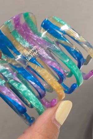 Korean Gradient Aurora Acetate Claw Clip - Medium Shark Hairpin for Back of Head, French Style Hair Accessory