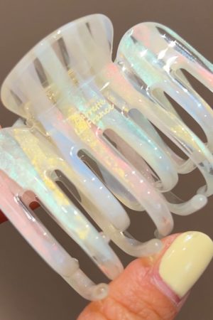 Korean Gradient Aurora Acetate Claw Clip - Medium Shark Hairpin for Back of Head, French Style Hair Accessory