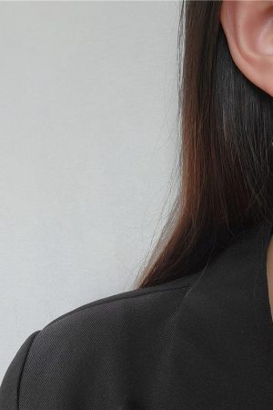 Korean & Japanese Versatile Stud Earrings with Key Inlaid Design - Stylish Women's Ear Accessories