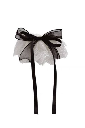 Korean Lace Skirt Bow Low Ponytail Hairpin - 2025 New French Half-Up Hair Accessory for Women
