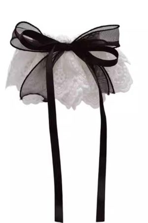 Korean Lace Skirt Bow Low Ponytail Hairpin - 2025 New French Half-Up Hair Accessory for Women