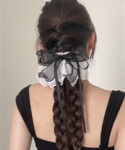 Korean Lace Skirt Bow Low Ponytail Hairpin - 2025 New French Half-Up Hair Accessory for Women