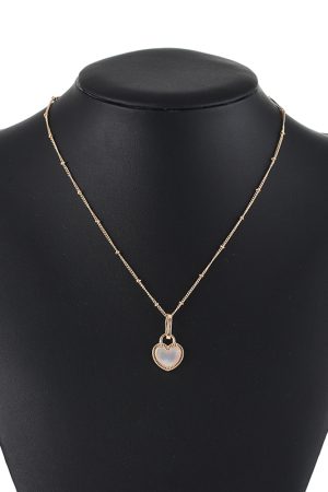 Korean Light Luxury Double-Sided Heart Necklace - Retro Temperament Clavicle Chain, Versatile Design for Everyday Elegance