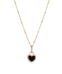 Korean Light Luxury Double-Sided Heart Necklace - Retro Temperament Clavicle Chain, Versatile Design for Everyday Elegance