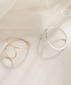 Korean Minimalist Geometric Circle Hollow Ring - Women's Brass Electroplated Fashion Jewelry