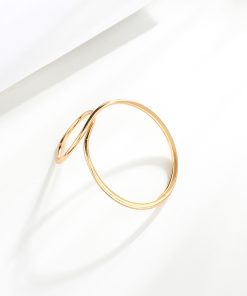 Korean Minimalist Geometric Circle Hollow Ring - Women's Brass Electroplated Fashion Jewelry