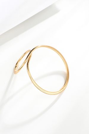 Korean Minimalist Geometric Circle Hollow Ring - Women's Brass Electroplated Fashion Jewelry