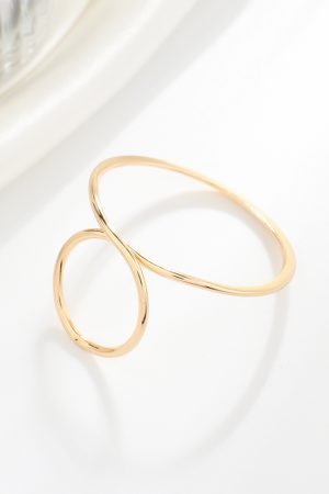 Korean Minimalist Geometric Circle Hollow Ring - Women's Brass Electroplated Fashion Jewelry