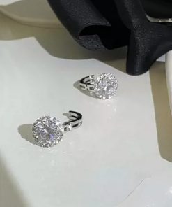 Korean Minimalist One Diamond Sparkling Zircon Ear Clip Earrings for Women - Classic Elegant Jewelry Accessory