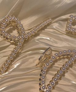 Korean Pearl Hair Clip 2025, High-End Hair Gripper for Women, Chic Hair Accessory for Influencers, Elegant Back of Head Style