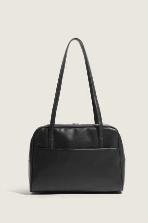 Korean Retro Commuter Shoulder Tote Bag - Versatile Large Capacity Underarm Bag for Autumn 2025