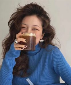 Korean Retro Minimalist Pearl String Stud Earrings for Women - Versatile Niche Design in Fashionable Temperament Style