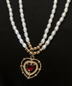 Korean Retro Pearl Collarbone Necklace for Women - Elegant French Style Chain Pendant in Fresh Design