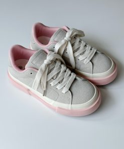 Korean Retro Thick-Soled Sneakers for Women - 2025 Spring Casual White Shoes, Versatile Y2K Style Footwear