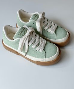 Korean Retro Thick-Soled Sneakers for Women - 2025 Spring Casual White Shoes, Versatile Y2K Style Footwear