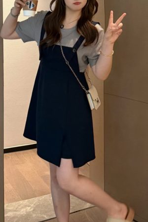 Korean Style 2025 Summer Fashion Dress for Women, Chic Casual Two-Piece Design, Trendy Niche Look