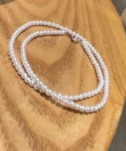 Korean Style 925 Sterling Silver Pearl Necklace for Women, Clavicle Chain with Light Luxury Niche Design