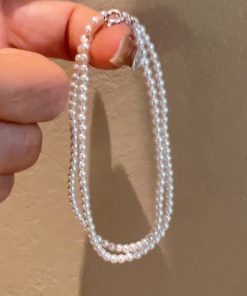 Korean Style 925 Sterling Silver Pearl Necklace for Women, Clavicle Chain with Light Luxury Niche Design