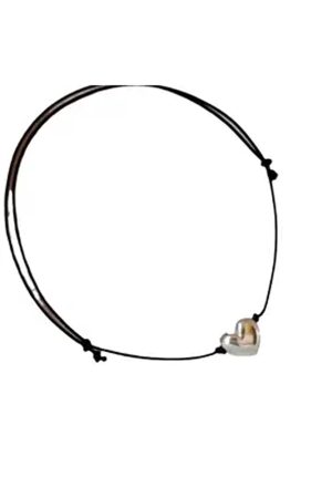 Korean Style Adjustable Drawstring Bracelet in S925 Pure Silver with Heart Design - Simple and Versatile Hand Rope Accessory