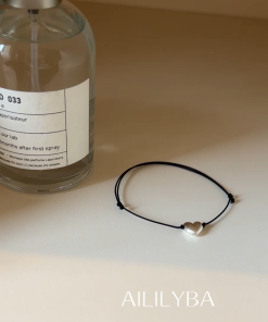 Korean Style Adjustable Drawstring Bracelet in S925 Pure Silver with Heart Design - Simple and Versatile Hand Rope Accessory
