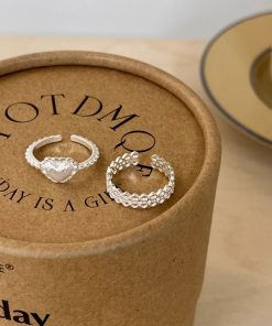 Korean-Style Adjustable Open Finger Heart Lace Ring for Women - Trendy High-End Fashion Accessory 2025