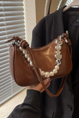 Korean-Style Beaded Underarm Bag for Women - 2025 Autumn Textured Versatile Shoulder Crossbody Pillow Bag