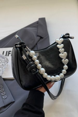 Korean-Style Beaded Underarm Bag for Women - 2025 Autumn Textured Versatile Shoulder Crossbody Pillow Bag