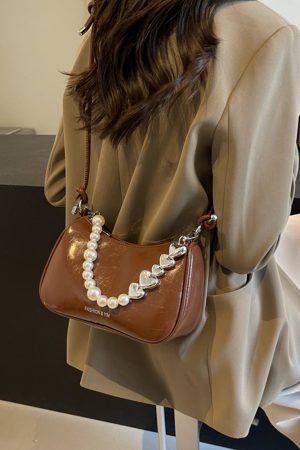 Korean-Style Beaded Underarm Bag for Women - 2025 Autumn Textured Versatile Shoulder Crossbody Pillow Bag