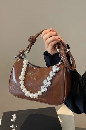 Korean-Style Beaded Underarm Bag for Women - 2025 Autumn Textured Versatile Shoulder Crossbody Pillow Bag