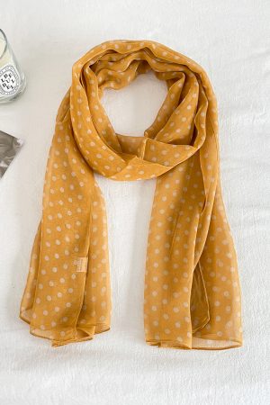 Korean Style Black and White Polka Dot Silk Scarf - Elegant Flowing Neck Tie, Fashionable Versatile Accessory for Any Outfit