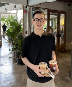 Korean Style Black Ice Silk Knitted Henley T-Shirt for Men - Casual Loose Short Sleeve Summer Top