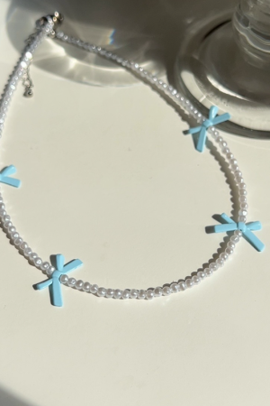 Korean Style Bow Necklace - Elegant High-End Clavicle Chain Accessory for Women, Luxury Dongdaemun Design