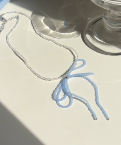 Korean Style Bow Necklace - Elegant High-End Clavicle Chain Accessory for Women, Luxury Dongdaemun Design