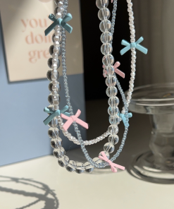 Korean Style Bow Necklace - Elegant High-End Clavicle Chain Accessory for Women, Luxury Dongdaemun Design