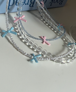 Korean Style Bow Necklace - Elegant High-End Clavicle Chain Accessory for Women, Luxury Dongdaemun Design