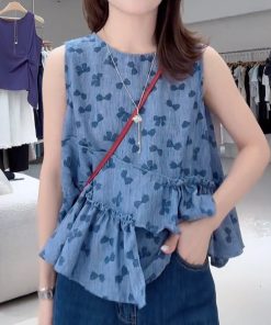 Korean-Style Bow Sleeveless Top - Trendy Women's Fashion, Casual Chic Summer Blouse, Elegant Lightweight Summer Wear