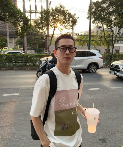 Korean Style Breathable Letter Print Short Sleeve T-Shirt for Men - High-Quality Casual Top