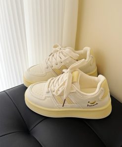 Korean-Style Breathable Platform Sneakers for Women - Thick-Soled White Versatile Shoes for Students - Summer 2025 Fashion