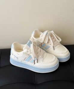 Korean-Style Breathable Platform Sneakers for Women - Thick-Soled White Versatile Shoes for Students - Summer 2025 Fashion