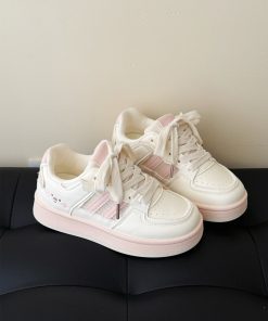 Korean-Style Breathable Platform Sneakers for Women - Thick-Soled White Versatile Shoes for Students - Summer 2025 Fashion