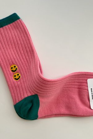 Korean Style Candy Color Women's Mid-Calf Socks - Versatile Color Block Pile Socks for Trendy Ins Style Fashion