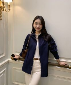 Korean Style Casual Long Sleeve Layered Shirt for Women - Versatile, Loose-Fitting, Elegant Top for Everyday Wear