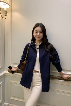 Korean Style Casual Long Sleeve Layered Shirt for Women - Versatile, Loose-Fitting, Elegant Top for Everyday Wear