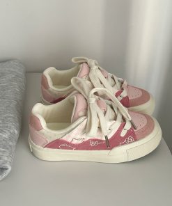 Korean Style Casual Sneakers for Women - 2025 Thick-Soled White Loafers, Versatile Everyday Footwear