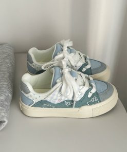 Korean Style Casual Sneakers for Women - 2025 Thick-Soled White Loafers, Versatile Everyday Footwear