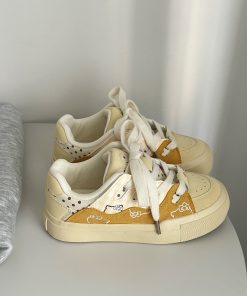 Korean Style Casual Sneakers for Women - 2025 Thick-Soled White Loafers, Versatile Everyday Footwear