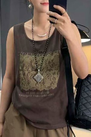 Korean Style Casual Snowflake Lace Printed Cotton Vest - 2025 Summer Large Version
