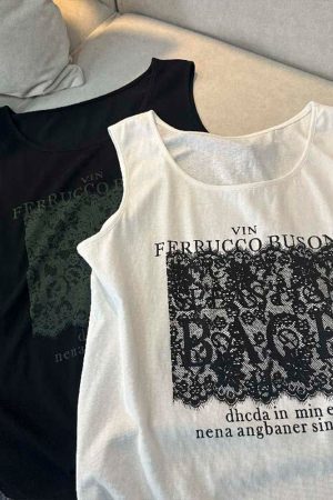 Korean Style Casual Snowflake Lace Printed Cotton Vest - 2025 Summer Large Version